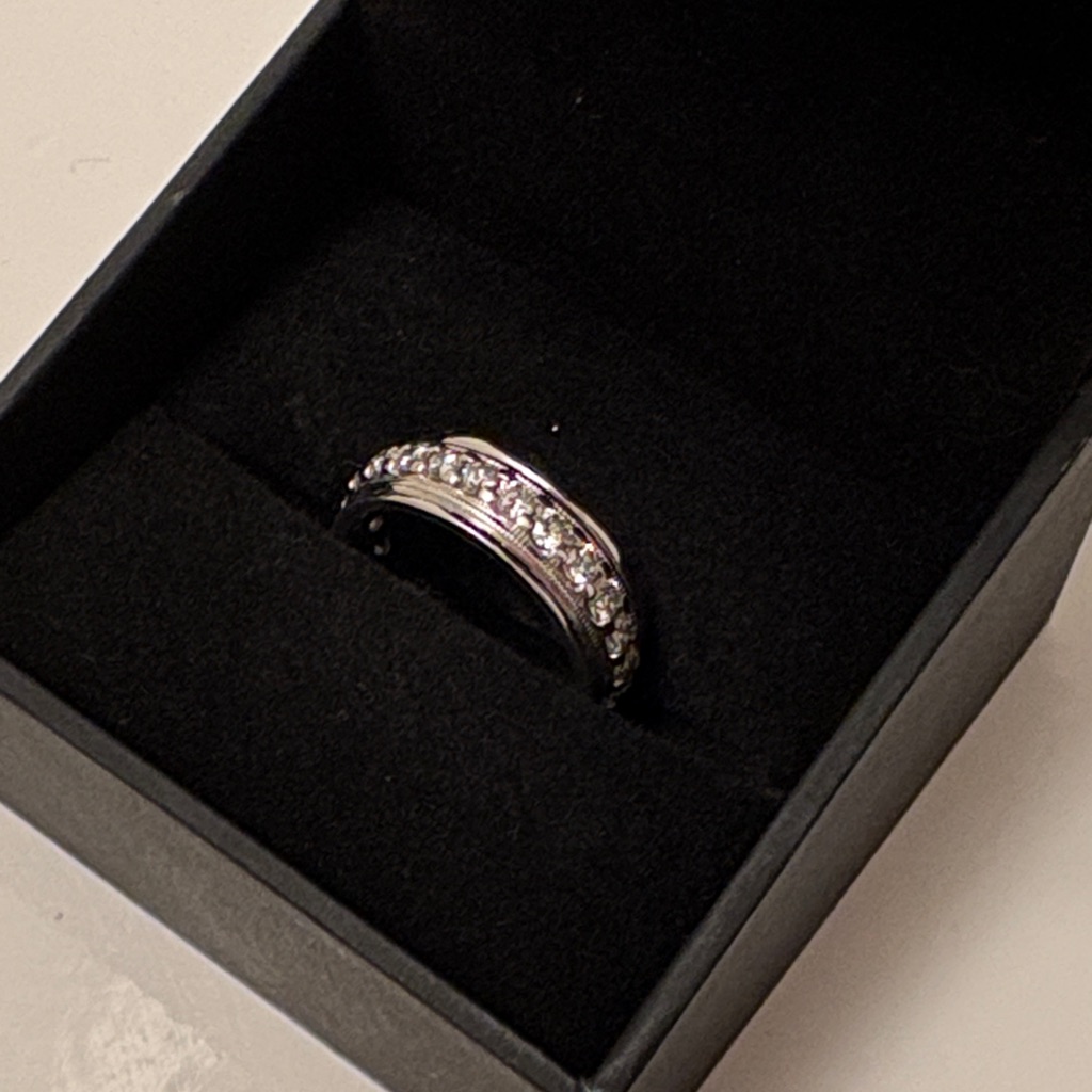 10k Mens Diamond Band Ring White Gold Obo